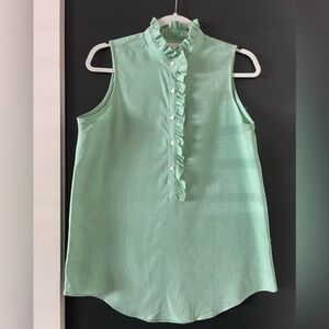 Ann Mashburn Sleeveless Green Ruffle Top
Size S